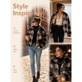 thumbnail image 6 of Cuteduck Women's Jacket Fall Winter Long Sleeve Lapel Loose Fit Double-Sided Fuzzy Fleece Casual Coat S-XL, 6 of 7
