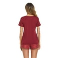 thumbnail image 3 of Zoeecloth Pjs Pajama Set for Women 2 Piece Short Sleeve Pjs Set Lounge Sleepwear Two Piece Shorts Loungewear Set with Pockets S-XXL, 3 of 7