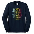 thumbnail image 2 of Wild Bobby, Jesus Is The Way John 14:6 Bible Verse, Inspirational/Christian, Men Long Sleeve Shirt, Navy, Large, 2 of 3