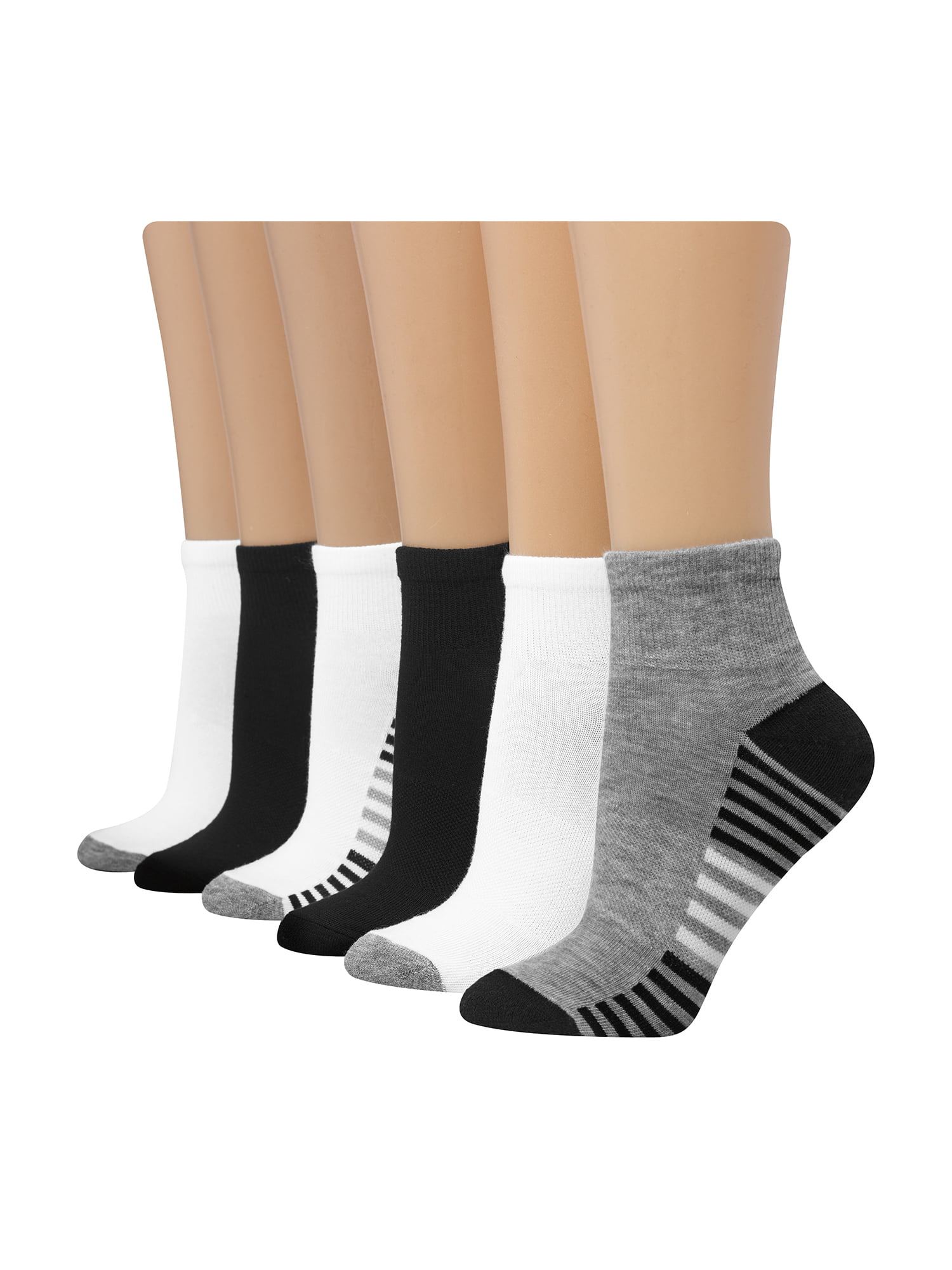 Athletic Sports Ankle/Crew Socks Cushion Stretch Cotton Casual Non-Slip Socks 6 Pack for Men Women