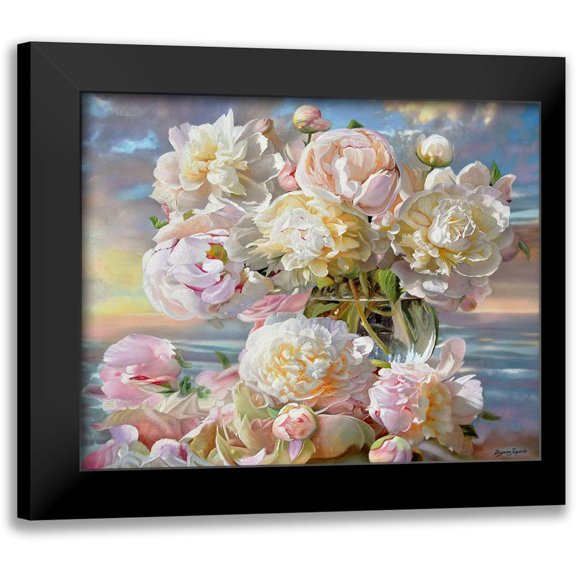 Kopania, Zbigniew 14x12 Black Modern Framed Museum Art Print Titled - Peonies Composition II