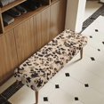 thumbnail image 4 of POLERO Brown Cheetah Print Dining Bench Cover Washable Stretch Piano Bench Seat Cover Removable Rectangle Seat Cushion Protector for Home, Bedroom, Hotel, 4 of 7