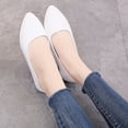 thumbnail image 5 of ZTTD Fashion Women Pointed Toe Slip-On Shoes Solid Color Jobs Single Shoes Peas Shoes, 5 of 9
