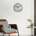 thumbnail image 3 of Non-Ticking Silent Wall Clocks Battery Operated Personalized Decor Clock for Bathroom,Office-Wooden Wall With Pastel Blue And Cream Wood Planks（12inch）, 3 of 4