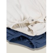 Little Star 100% Organic Cotton 2-Pack Baby Boy Sweatshirt Rompers