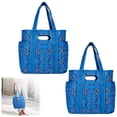 thumbnail image 2 of Women's Americana Cut Out Tote Bag,Red Bandana Print Shoulder,Large Capacity Durable Handbag for Home Use,16" H x 21" W x 6.25" D, 2 of 6