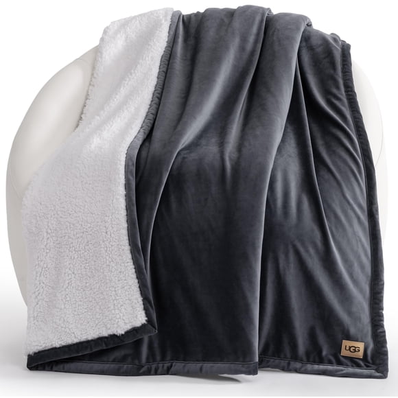 UGG Bliss Throw Blanket Plush Soft Fleece Fluffy Blankets for Bed or Couch Oversized Warm Reversible Machine Washable Medium Weig