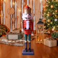 thumbnail image 4 of Marioneta de cascanueces de madera Multiusos Regalo elegante Diseño de escena Accesorios Decoración de Navidad Escultura tradicional para fiesta Gloria Figurita de Cascanueces, 4 of 7