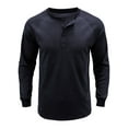 thumbnail image 5 of Fangasis Men Blouse Button Down T Shirts Long Sleeve Summer Tops Mens Fashion Pullover Casual Work T-shirt Navy Blue M, 5 of 6
