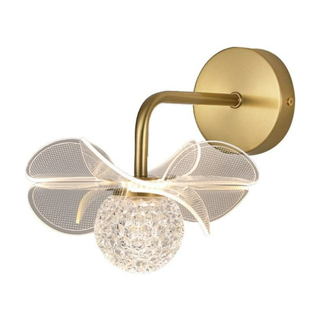 Applique Murale Dorée Fleur Lampe Murale Chambre Vestibule Intérieur Lumière Murale Design Fendu en Forme de Fleur Lampe Murale