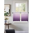thumbnail image 3 of Purple Ombre Tier Curtains 36 Inch Length,Sheer Curtains for Bedroom Living Room Window Modern Abstract Art Farmhouse Striped Rod Pocket Drapes Kitchen Curtains Small Half Window 27.5"x36" 2 Panels, 3 of 6
