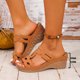 thumbnail image 4 of Sandalias de Cuña Negras para las Mujeres Reticular Corte Boca de Pescado Pie Abierto Zapatillas Sueltas Gruesas Primavera Verano, 4 of 9
