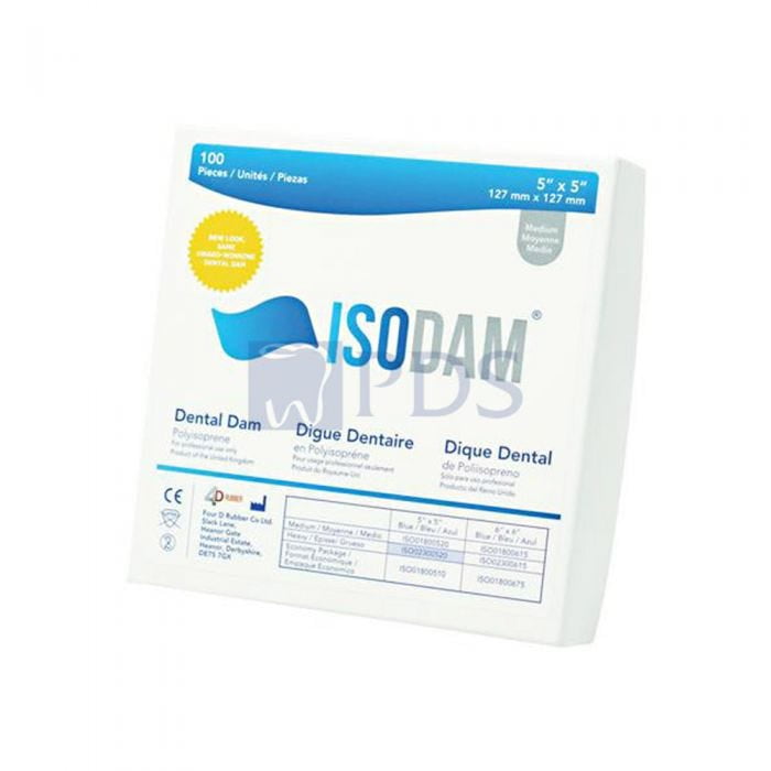 4D Rubber ISO01800510 Isodam NonLatex Dental Dams Economy Pack 5 x 5