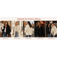 thumbnail image 5 of Mengpipi Women's Fleece Shacket Autumn Winter Long Sleeve Lapel Collar Thick Plush Shaggy Pullover Lazy Style Jacket S-2XL, 5 of 7