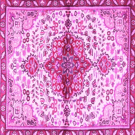 Ahgly Company Indoor Square Persian Pink Traditional Area Rugs, 4' Square