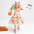 thumbnail image 5 of KAWELL Fille Halloween Costume Robe de Citrouille avec Sac pour 3-12 Ans, 5 of 5