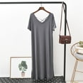 thumbnail image 2 of Baberdicy Backless Maternity Nightgown - Women's Summer Cross Strap Sleep Dress, Lightweight Nursing Friendly Pajama Dress (Dark Gray | S), 2 of 7