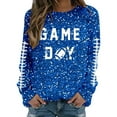 thumbnail image 4 of Womens Sequin Football Sweatshirts 2025 Game Day Long Sleeve Baseball Graphic Tops Fall Winter Casual Crew Neck Pullover Blouses, 4 of 5