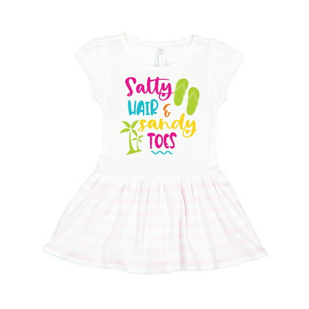 

Inktastic Spring Break Salty Hair and Sandy Toes with Sandals Gift Toddler Girl Dress