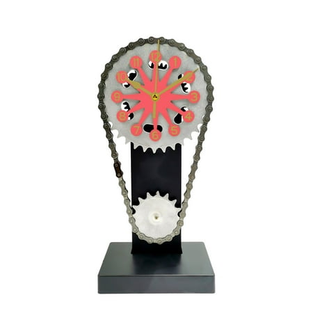 

Huaai Desktop Ornament Vintage Decorationative Rotating Gear Clock Pendant Home Decoration Red