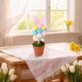 thumbnail image 3 of Easter Bunny Mini Planter, Easter Flower Pot Decor, Bunny Decorations For Home, Table Centerpiece With Plush Bunny Ear, Easter Basket Stuffers, Indoor Outdoor Decor, Spring Easter Decorations, 3 of 5
