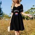 thumbnail image 2 of Croatia Croatian flag flag Short Sleeved Dress Woman fashion Woman clothes Women's long dress Women's dresses Dress, 2 of 5