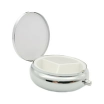 1Pc 3 Compartment Portable Medicine Pill Case Travel Multi-Functional Moisture Proof Pill Box for Purse & Pocket Cute Metal Medicine Pill Organizer Box for Vitamins, Fish Oil & Supplements 1.96 Inch