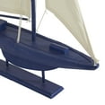 thumbnail image 4 of 17" x 28" Dark Blue Wood Sail Boat Sculpture with Lifelike Rigging, by DecMode, 4 of 9