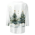 thumbnail image 4 of Makaor Plus Size Fall Tops Crew Neck Shirts Christmas Tree Graphic 3/4 Sleeve Pullover Tees Cute Fashion Outfits, 4 of 5