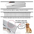 thumbnail image 6 of Dog grooming brush for large dogs with undercoat, professional pet rake comb for long hair breeds like golden retriever husky german shepherd, stainless steel teeth with ergonomic slip handle, black, 6 of 6