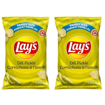 Lay's Dill Pickle Flavored Potato Chips, 220g (2 Pack)