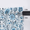 thumbnail image 5 of Blue Boho Valance Curtains for Kitchen/Living Room/Bathroom/Bedroom Window, Rod Pocket Small Topper Half Short Window Curtains Voile Sheer Scarf, Ethnic Tribal Floral Abstract Art Aesthetics 42"x18", 5 of 8