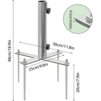 Heavy Duty Outdoor Umbrella Stand with 4 Forks Spikes