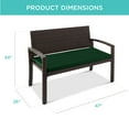 thumbnail image 2 of Best Choice Products 2-Person Outdoor Wicker Bench Garden Patio Porch Furniture w/ 700lb Capacity - Midnight Green/Brown, 2 of 7