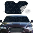 thumbnail image 2 of Uemuo Black Fish scales Pattern Accordion Car Windshield Sun Shade, Foldable Reflective Sun Visor for Car, Reflector Windshield Sunshade-Small, 2 of 7