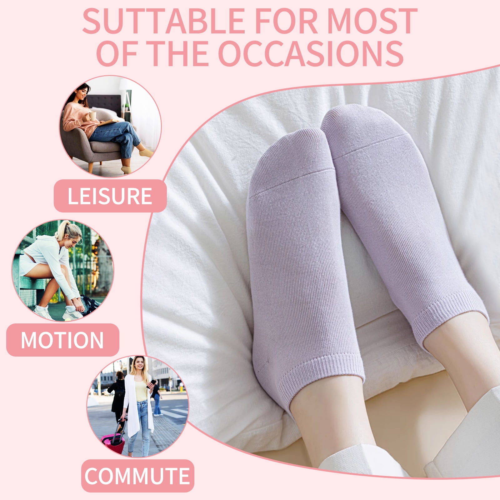 100 Pairs Womens Low Cut Ankle Socks Colorful Lightweight Ankle Socks Athletic Casual Bulk Socks for Women Teens