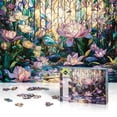 thumbnail image 4 of Lamplig 1000 Piece Puzzles for Adults, Stained Glass Lotus Adult Puzzle 1000 Pieces, Jigsaw Puzzles with Letters on Back , Home Decor Gift for Adults, 27.6" L X 20.5" W, 1:1 Poster, 4 of 9