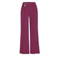 thumbnail image 6 of AJTQTH Suit Pants for Women High Waist Solid Elegant Work Trousers Summer Straight-Leg Flared Loose Casual Pants Plus Size Casual Trousers Hot Pink XXXL, 6 of 7