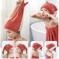 thumbnail image 2 of Cute Cartoon Shower Hat Coral Fleece Hair Turban Quick Drying Cap Parent-child Bathroom Wrapped Towel for Kids Adults, 2 of 19