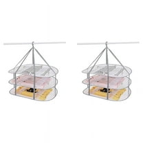 2X 3-Tier Sweater Drying Rack Hanging Clothes Dryer Laundry Mesh Rack, Foldable Clothing Racks