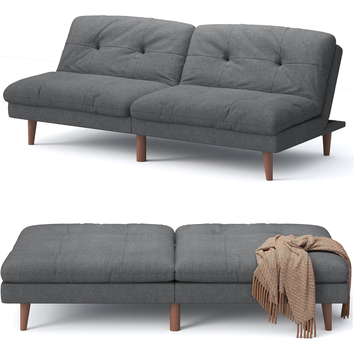Homall Convertible Futon Sofa Bed Couch Upholstered Sleeper Sofa Angle ...