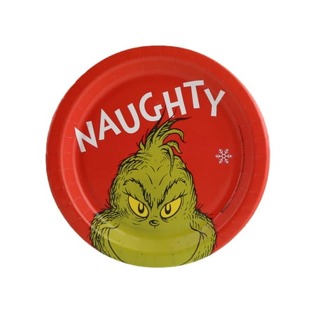 Dr. Seuss Grinch Naughty Dessert Plate (8 Count)
