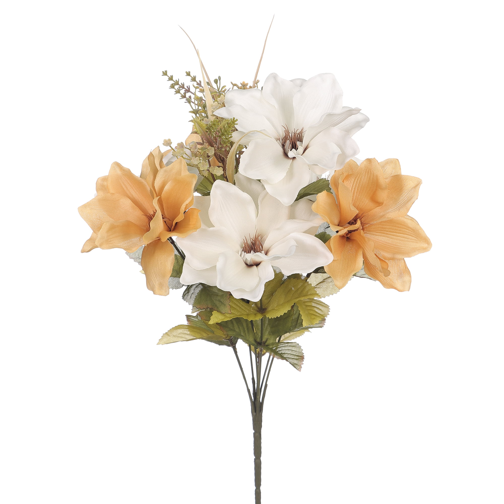 Mainstays 19'' Artificial Floral Mixed Magnolia Bush, Decoration
