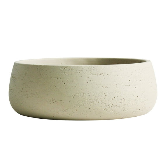 Olly & Rose Large Ceramic Planter Bowl for Plants Flowers Succulents Cactus Shallow Plant Pot Cream Garden Decor