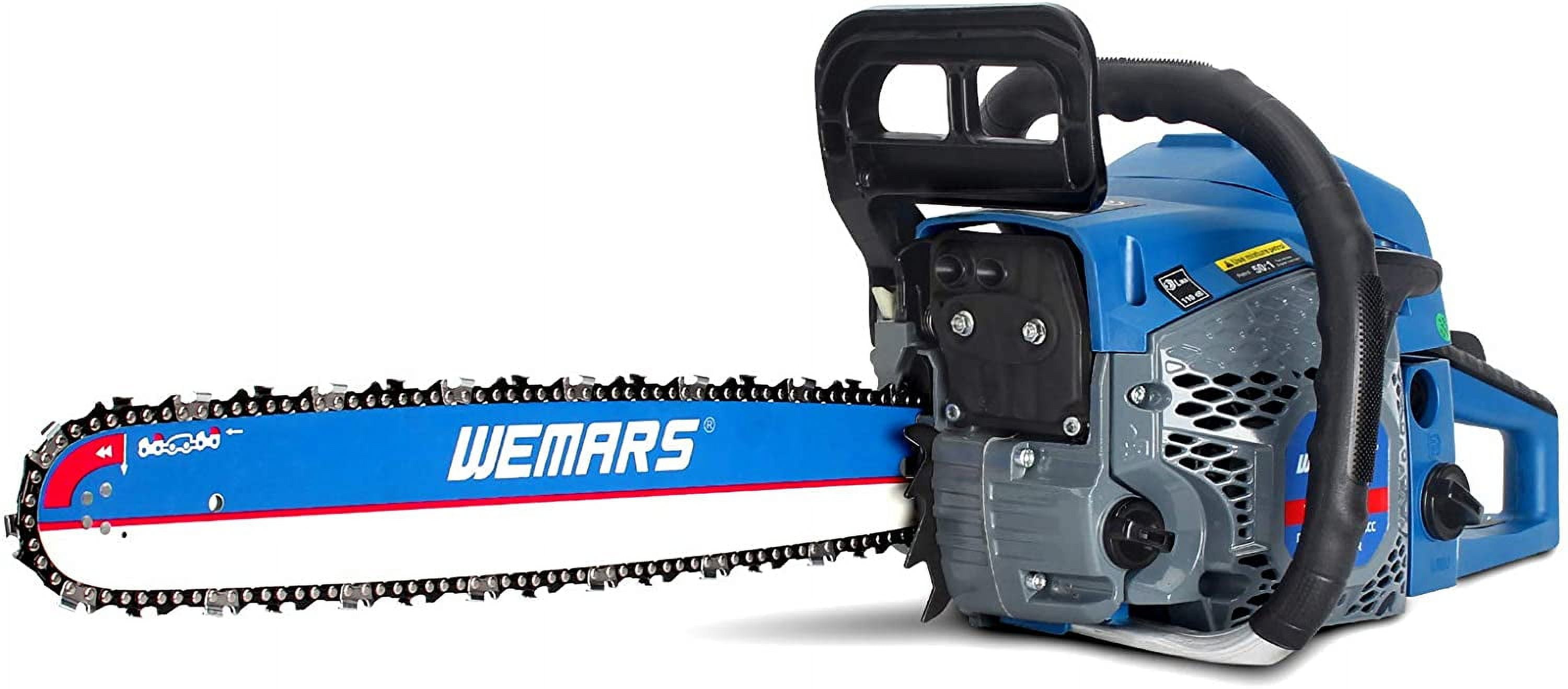WEMARS 20" 62cc 2-Cycle Gas Powered Handheld Chainsaw