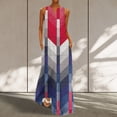 thumbnail image 3 of IROINNID Women's Sleeveless Sundress Full-Length Fashion Pockets Mid Calf Dress Printed V-Neck Dress, 3 of 6