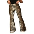 thumbnail image 4 of Pantalon Évasé Taille Haute Ajusté à Imprimé Léopard pour Femmes, 4 of 5