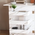 thumbnail image 4 of Table de Machine à Coudre Pliable de 57,5 Pouces avec Roulettes Verrouillables, Station d'Artisanat à Rangement Multiple avec Étagères, Bacs et Armoire, Armoire à Coudre Réglable pour la Maison, Chambre, 4 of 5