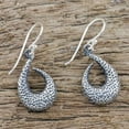 thumbnail image 3 of NOVICA Artisan Handmade Sterling Silver Dangle Earrings Textured from Guatemala Thailand [1.2 in L x 0.5 in W] ' Coral Hooks', 3 of 7