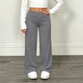 thumbnail image 2 of SGFCWSX Girls Yoga Pants, High Waist Stretchy Wide Leg Soft Casual School Comfy Leggings Dark Gray Size 10, 2 of 9